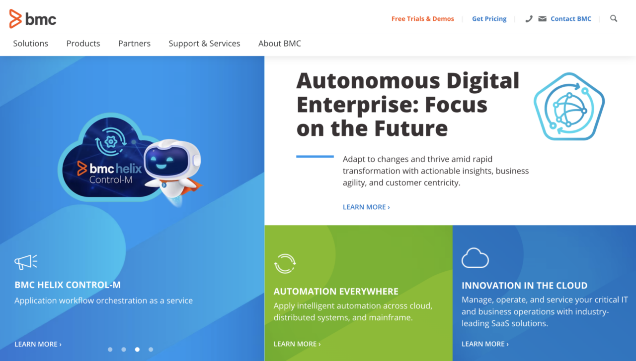 BMC Software vhome page