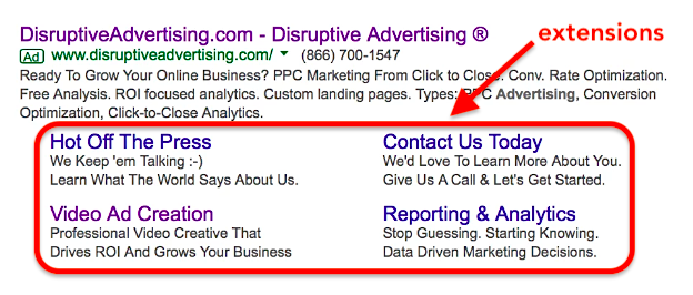 Google Ads extensions for qualified traffic
