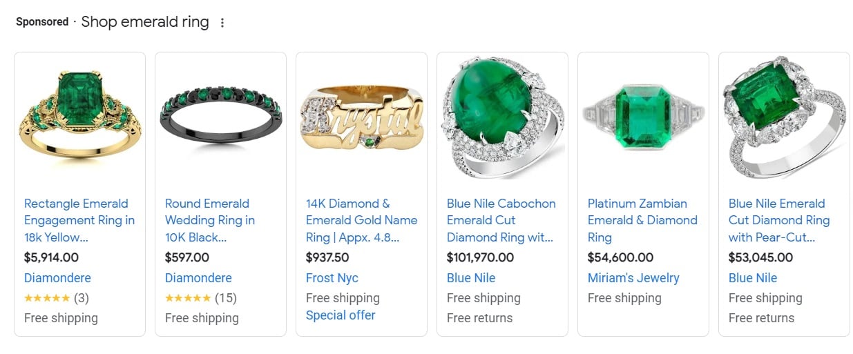 quality jewelry images on Google Shop