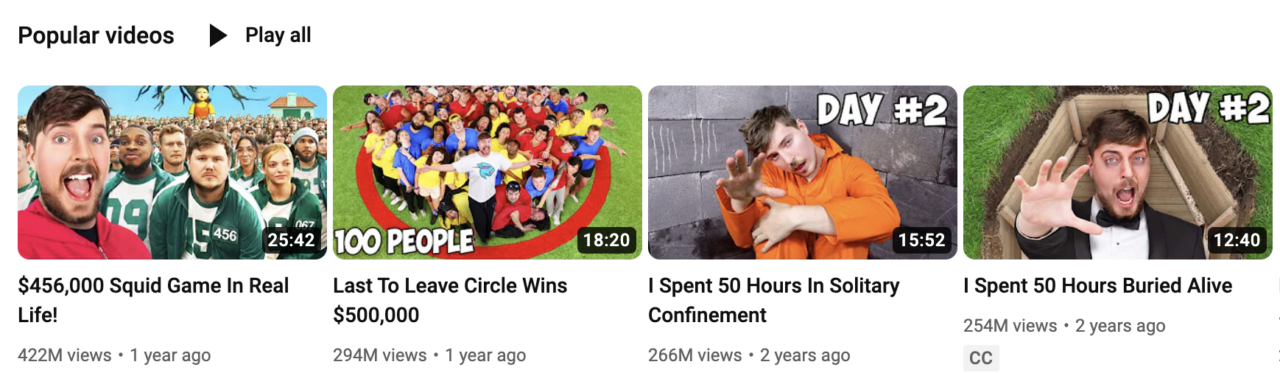 MrBeast on YouTube