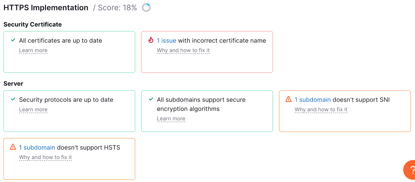 Semrush site audit - https implementation