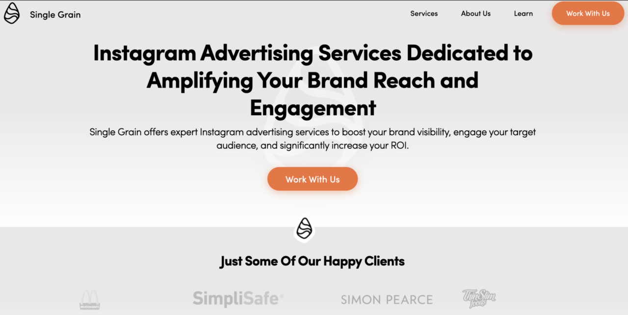 Instagram Advertising Agency - Single Grain