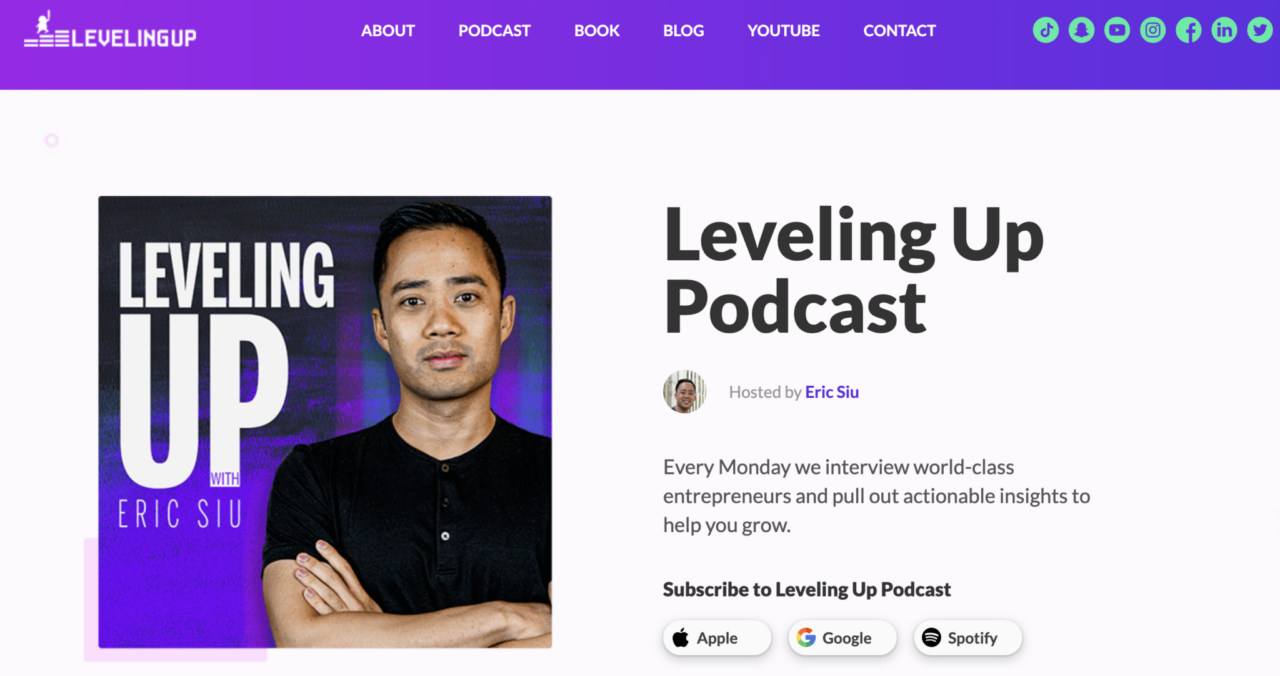 Leveling Up podcast home page