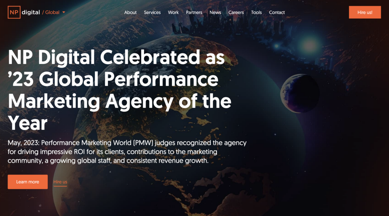 NP Digital agency home page