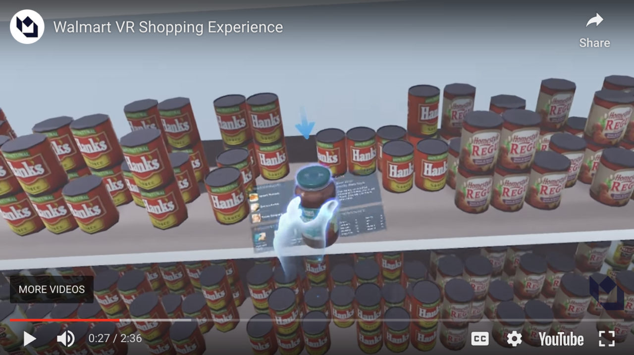 Walmart VR shopping experience