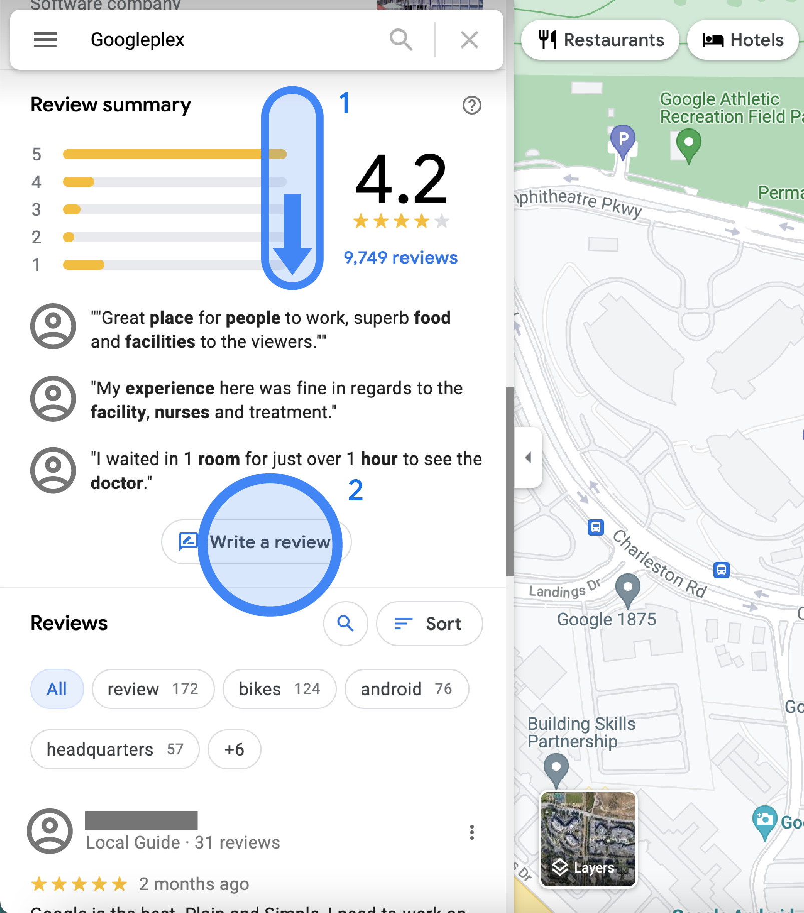 image showing Google reviews