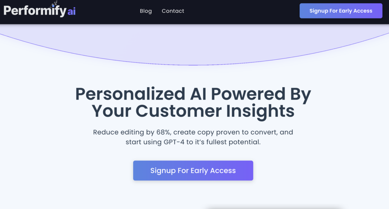 Performify home page
