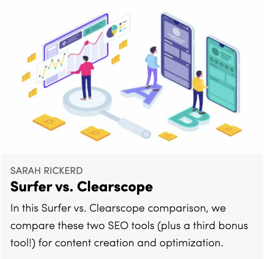 Surfer vs Clearscope blog post image