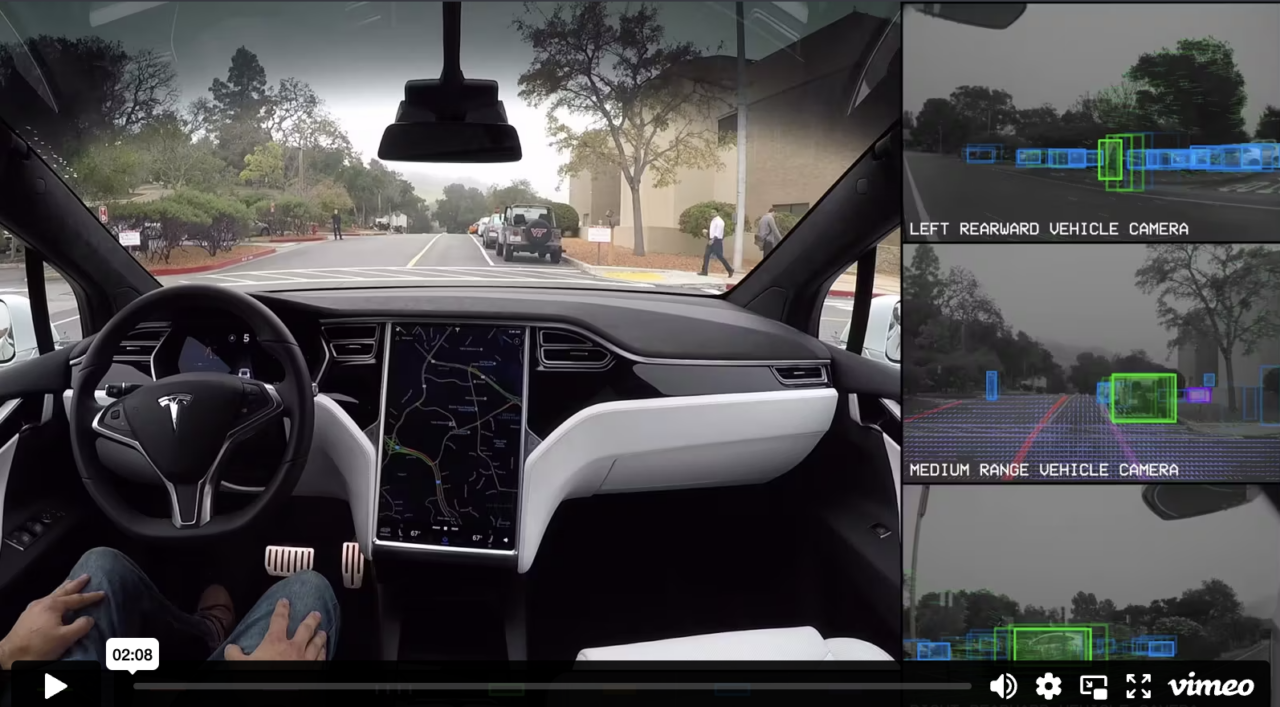 Tesla self-driving car