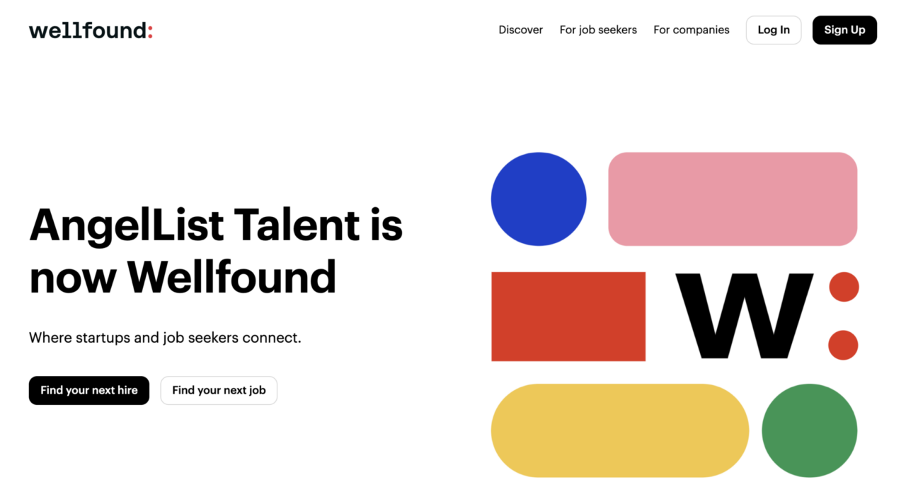 Wellfound, formerly AngelList, job site for freelancers