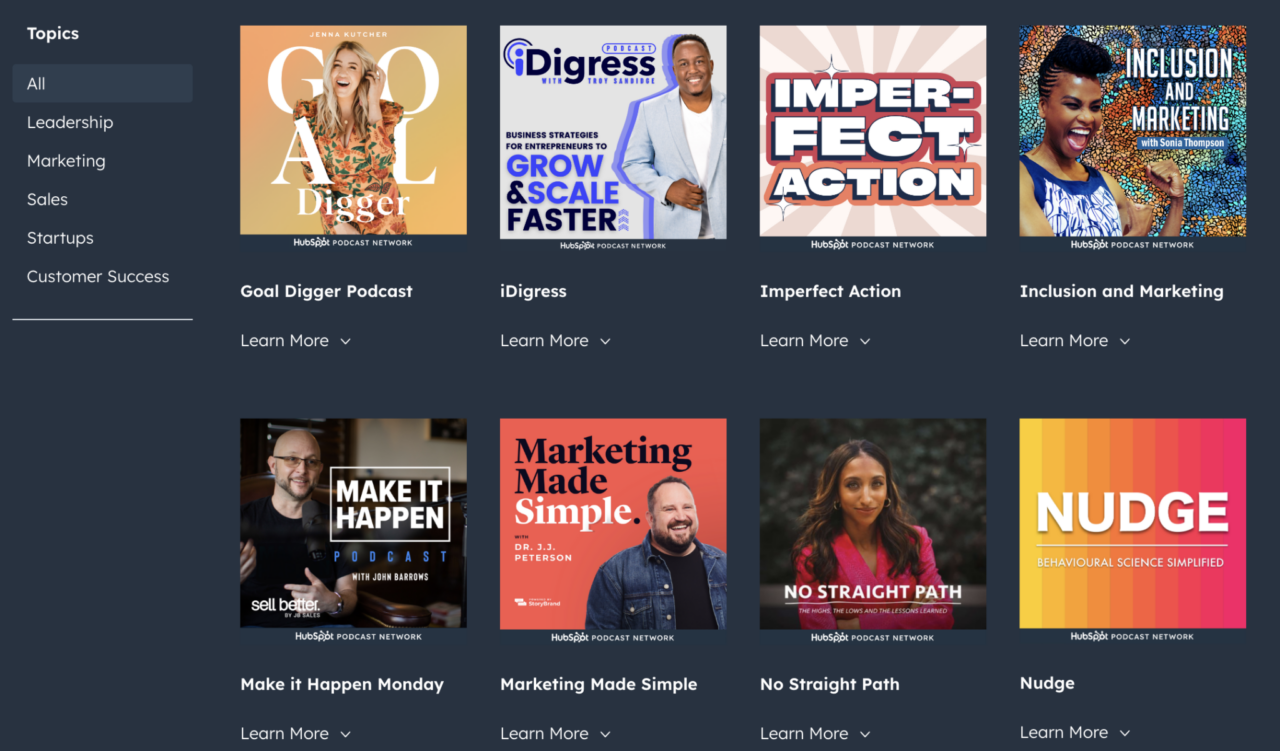 HubSpot podcast network