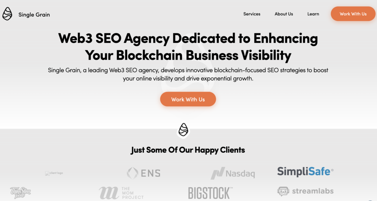 Web3 marketing agency - home page