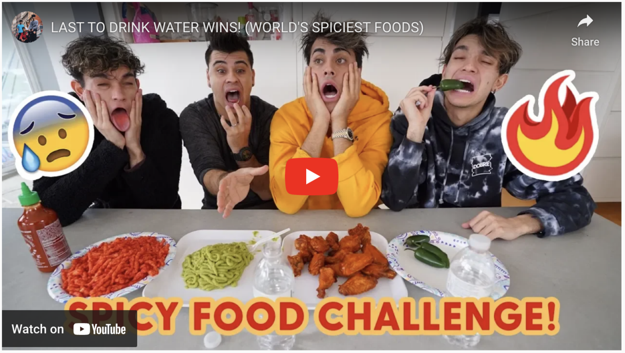 YouTube hot video - 4 guys eating spicy food