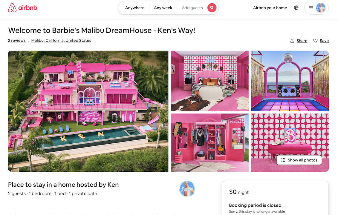 Barbie’s Malibu DreamHouse - Airbnb