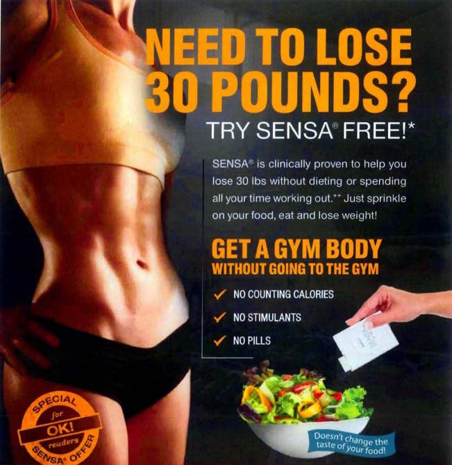 Sensa false ad claims for weight loss