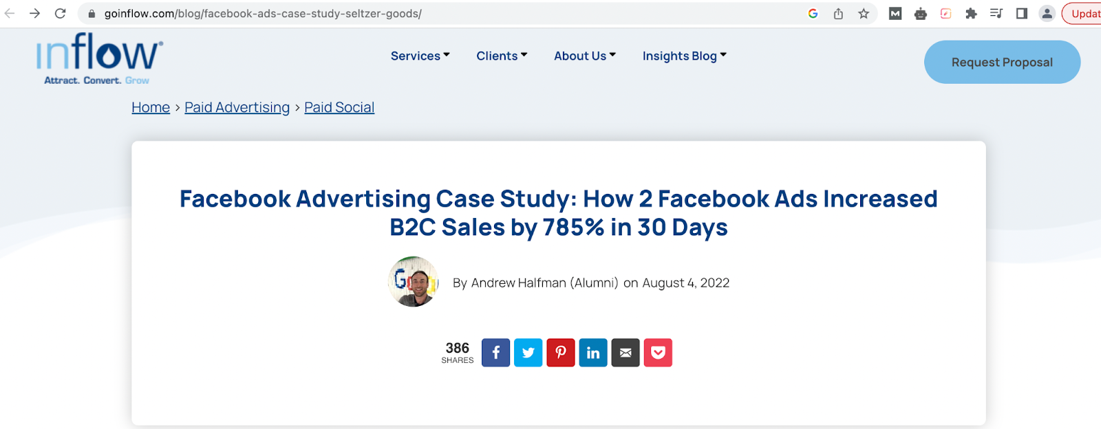 Inflow’s Facebook Advertising Paid Ads Case Study