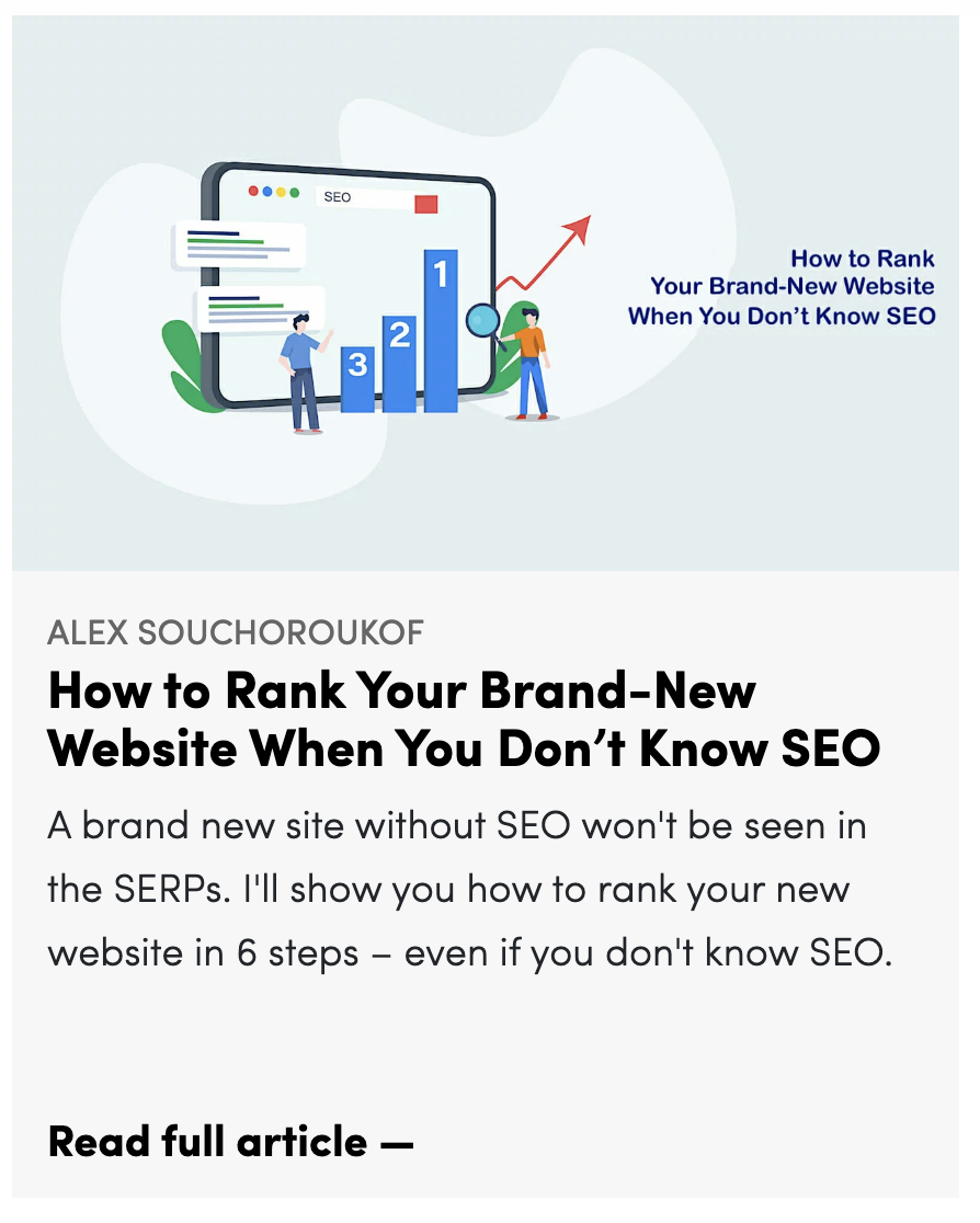 Blog title card that says How to rank your website when you don't know seo