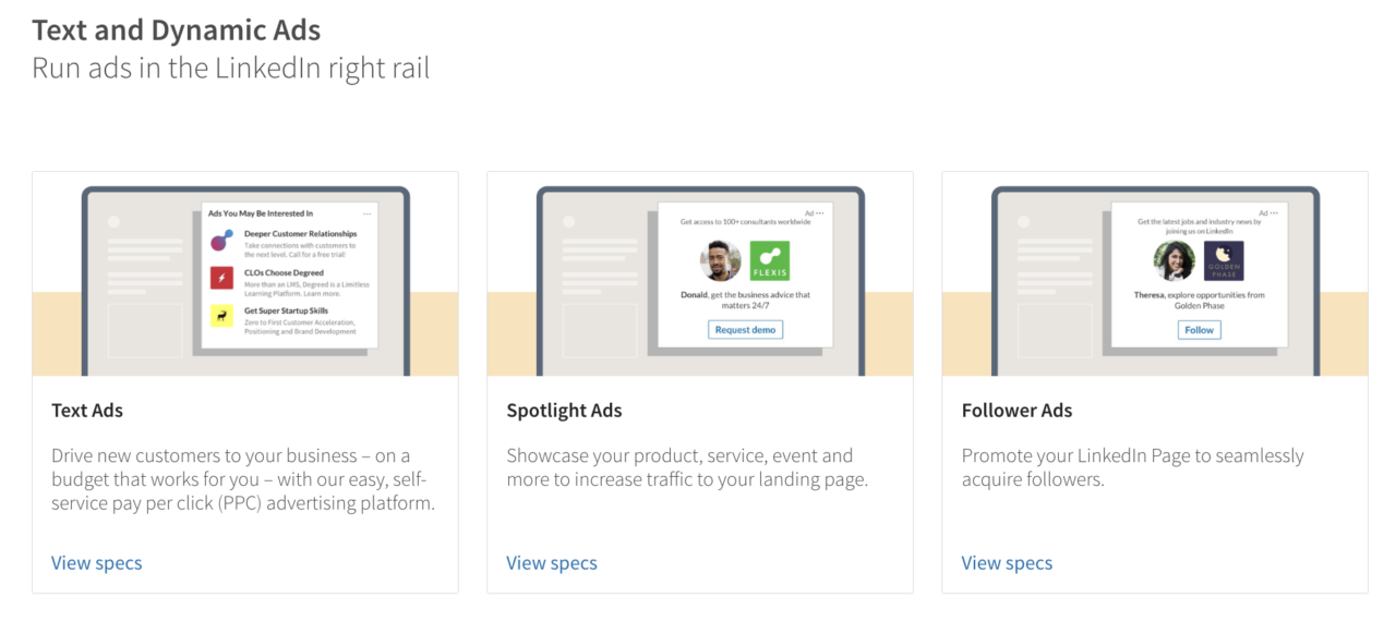 LinkedIn Text and Dynamic Ads