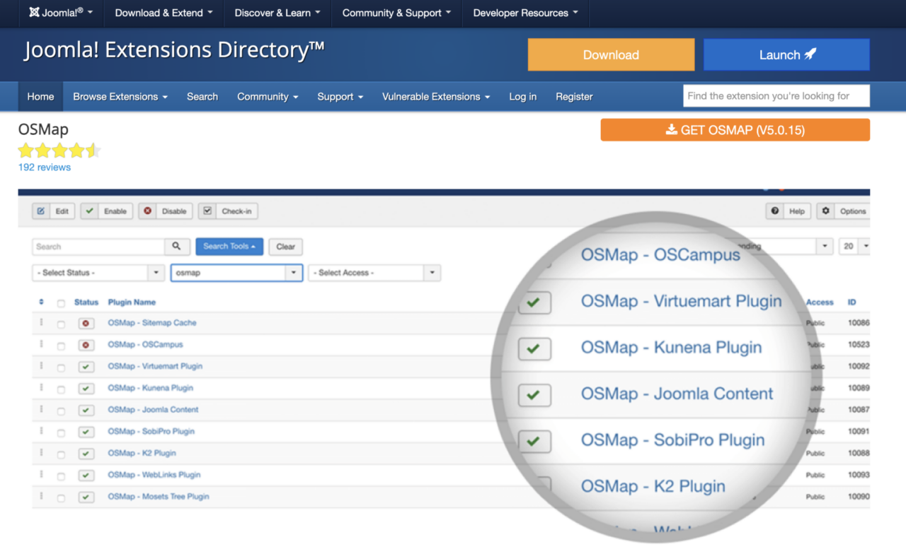 OSMap for Joomla to automatically generate and update sitemaps home page