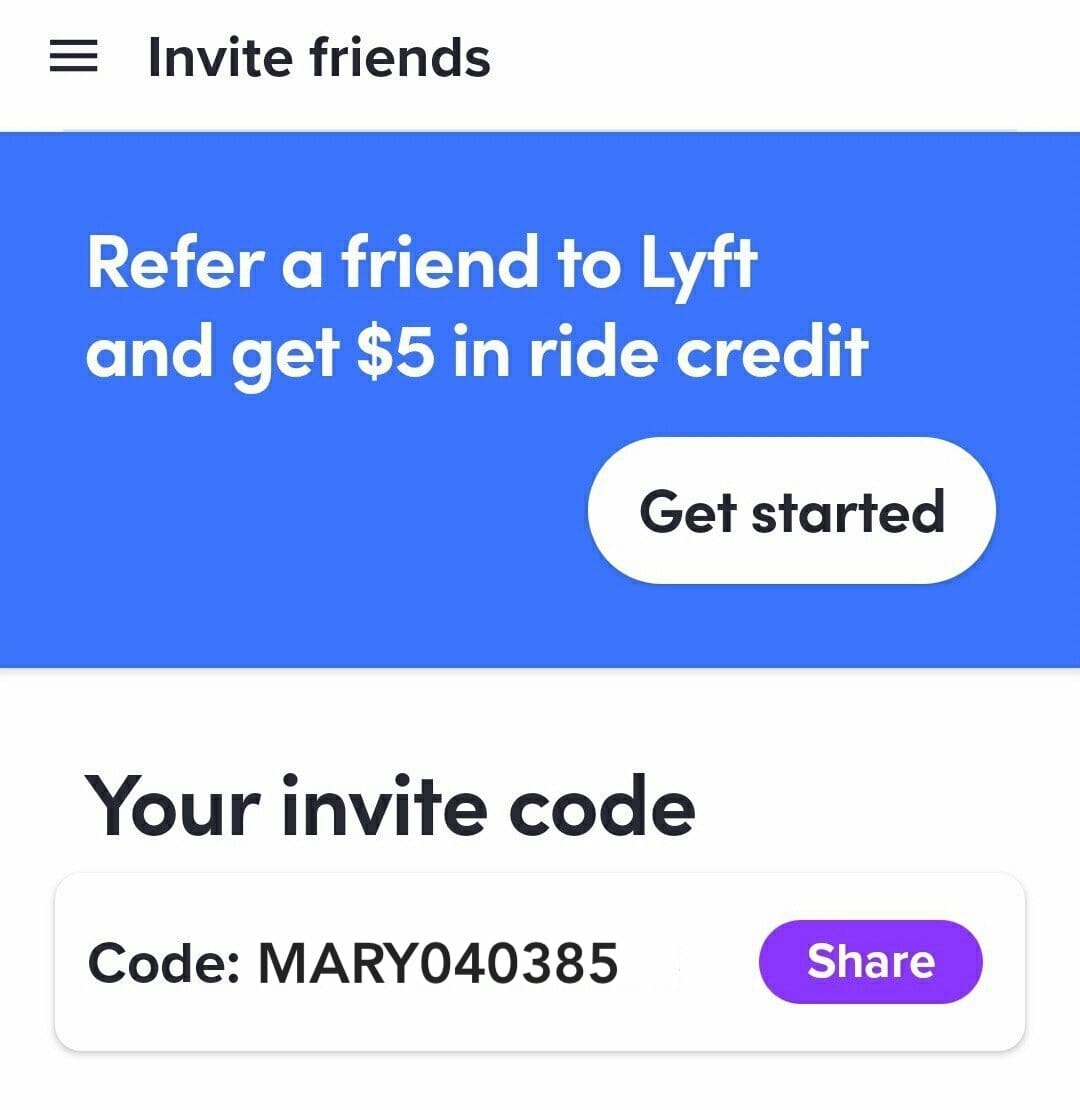 Lyft refer code as example of innovative Digital Marketing Campaign