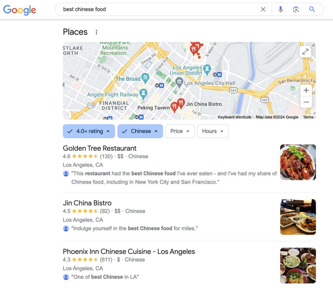 local maps listings in SERPs