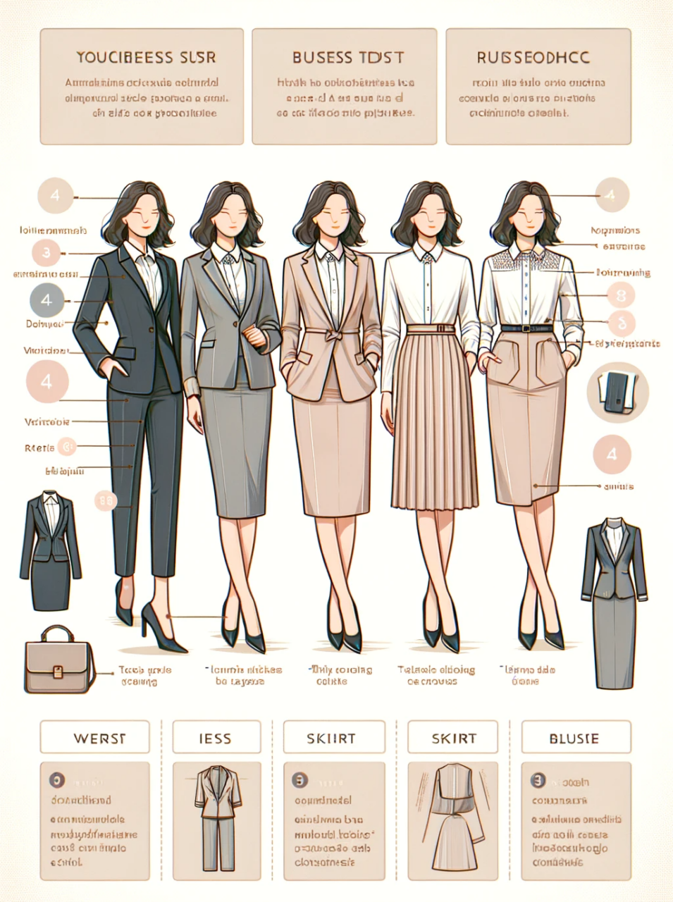 An infographic on business attire for women