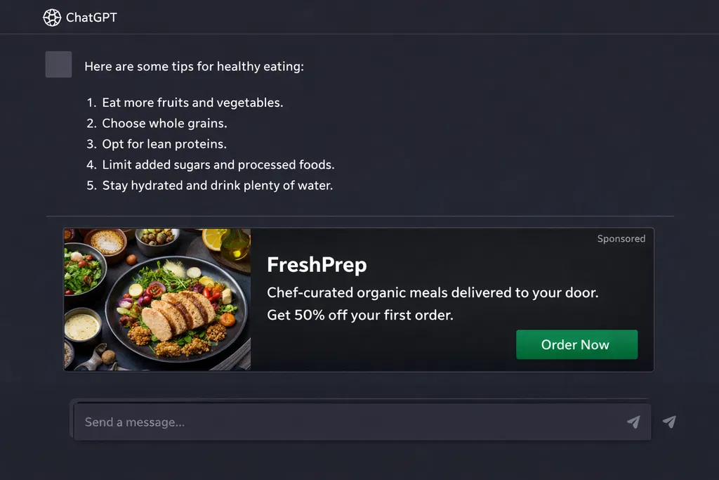 ChatGPT healthy eating ad