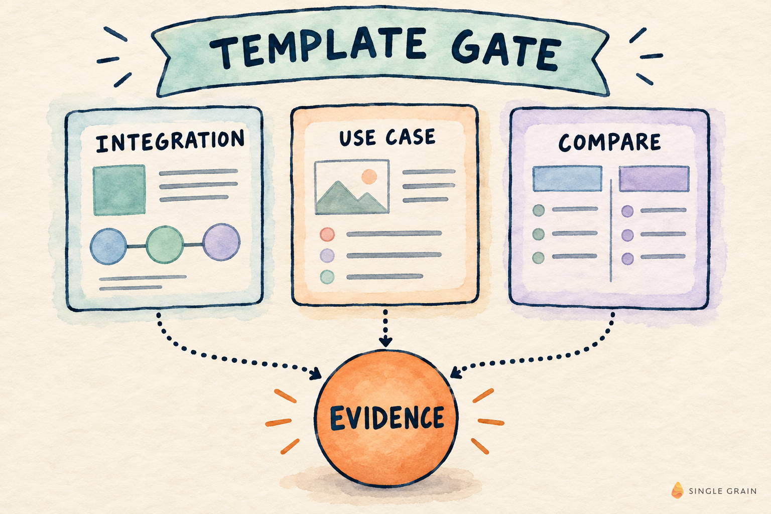 Template gate diagram on cream paper
