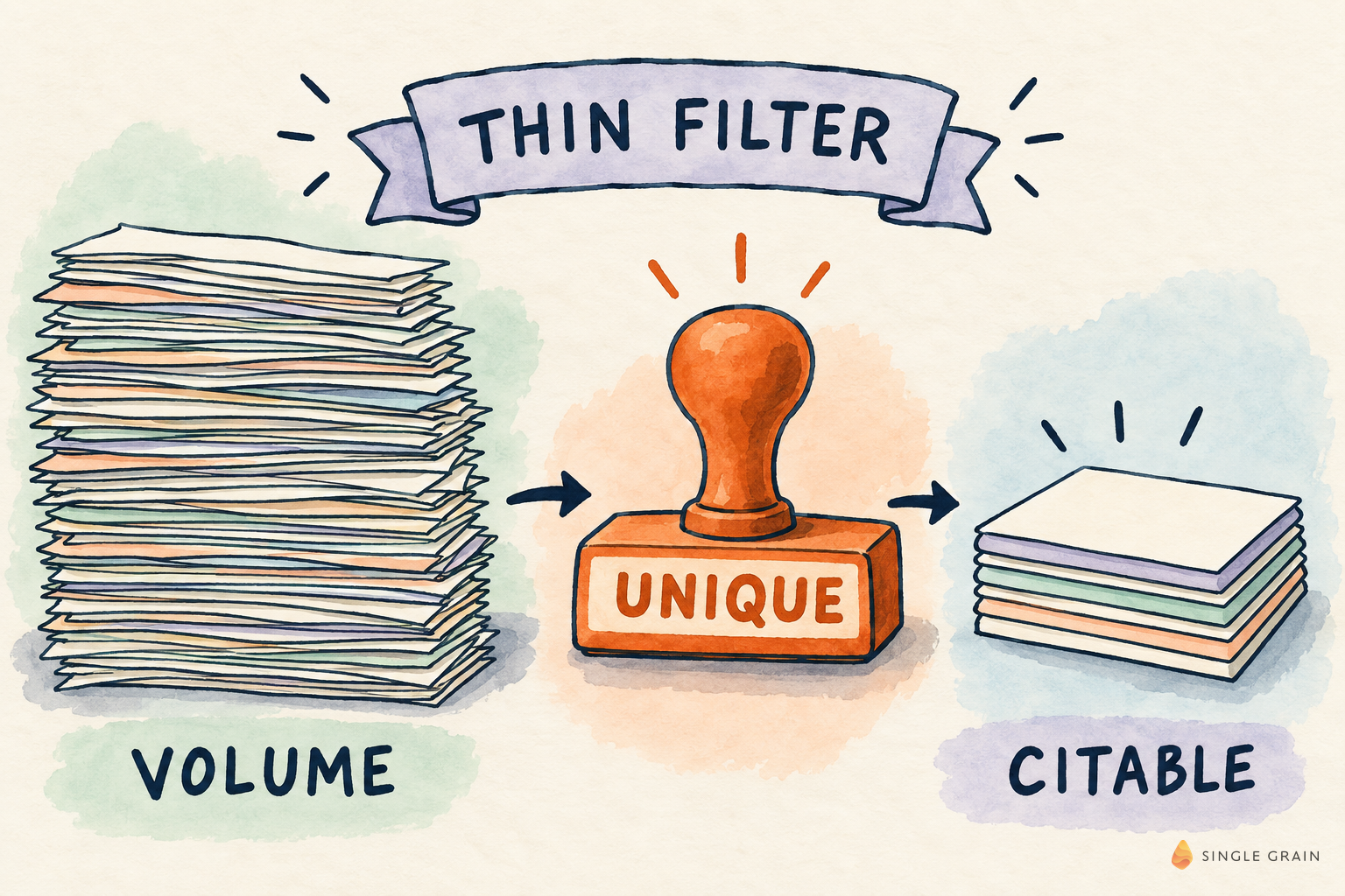 Thin filter diagram on cream paper