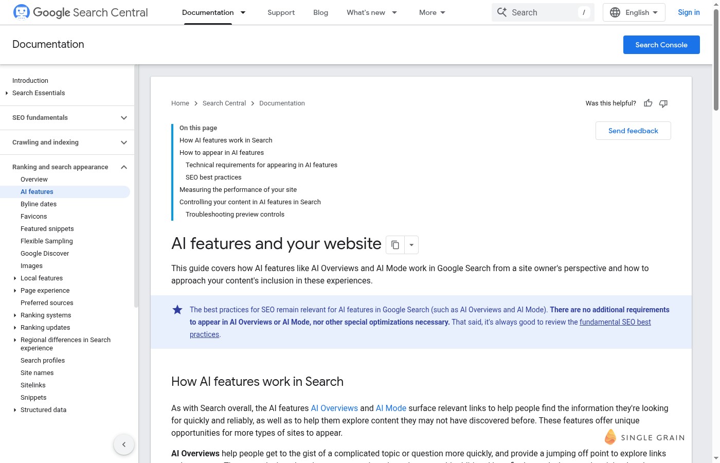 Google Search Central , AI features and your website