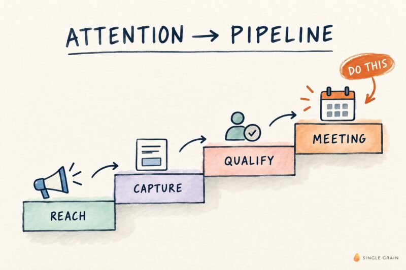Attention Is Not Pipeline: Converting Social and Webinar Reach Into Subscribers and Meetings