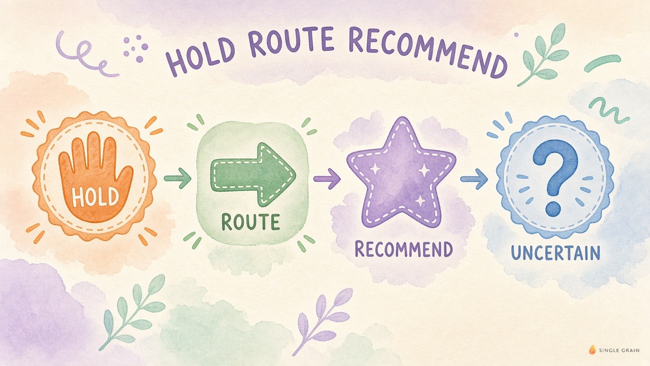 Hold, route, recommend, and uncertain labels for AI lead qualification