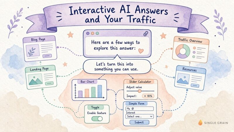 When AI Builds Interactive Answers, What Happens to Your Traffic?
