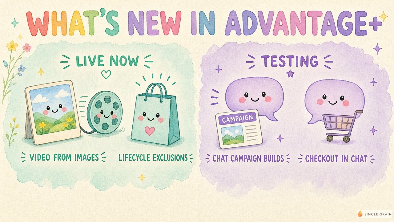 What's new in Meta Advantage+: live now vs testing features